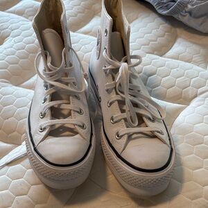 Excellent condition Platform leather converse high tops
